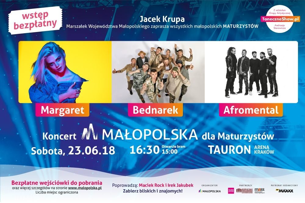 Bezpłatne wejściówki na koncert Małopolska dla Maturzystów! 