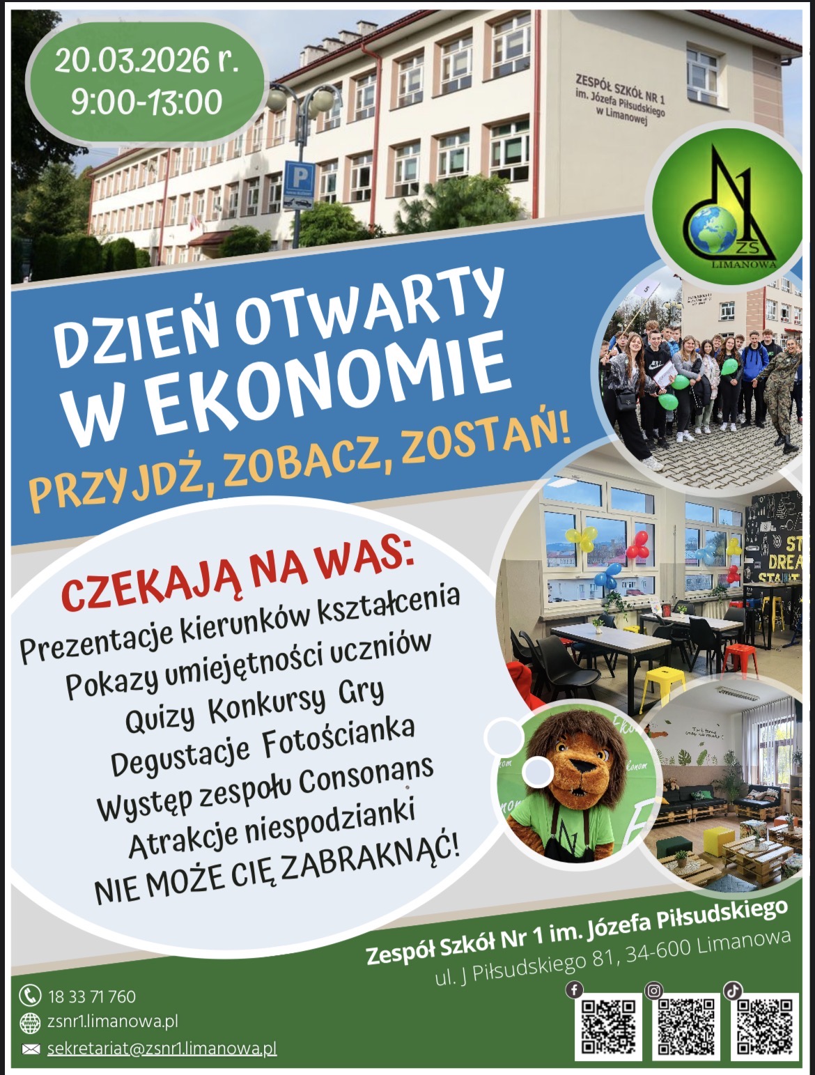 Dzień Otwarty w Zespole Szkół Nr 1 im. Józefa Piłsudskiego w Limanowej