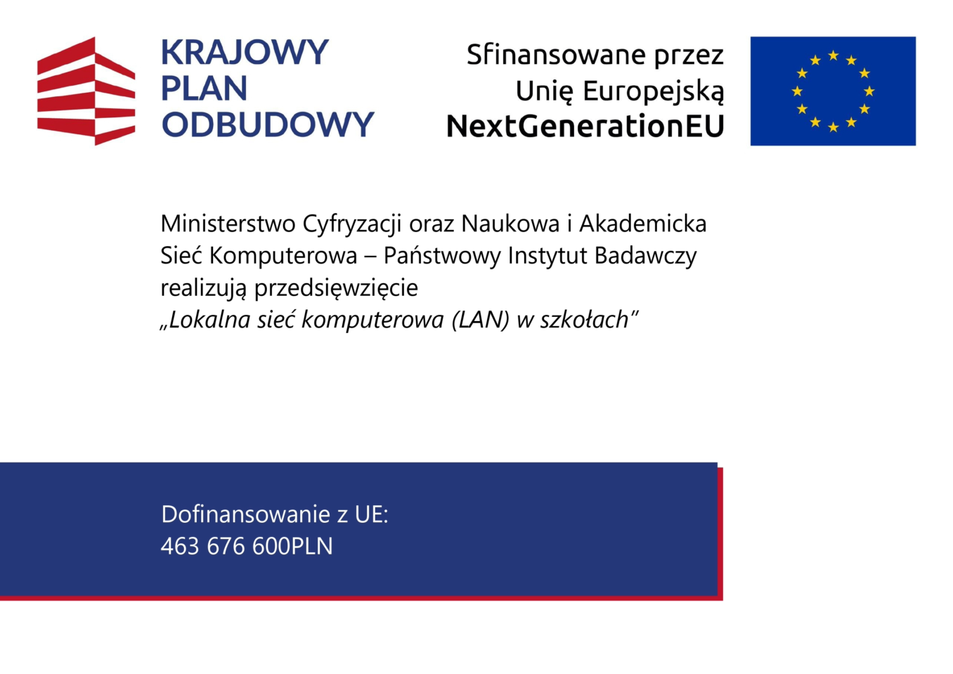 „Lokalna sieć komputerowa (LAN) w szkołach” – przedsięwzięcie zrealizowane w naszej szkole