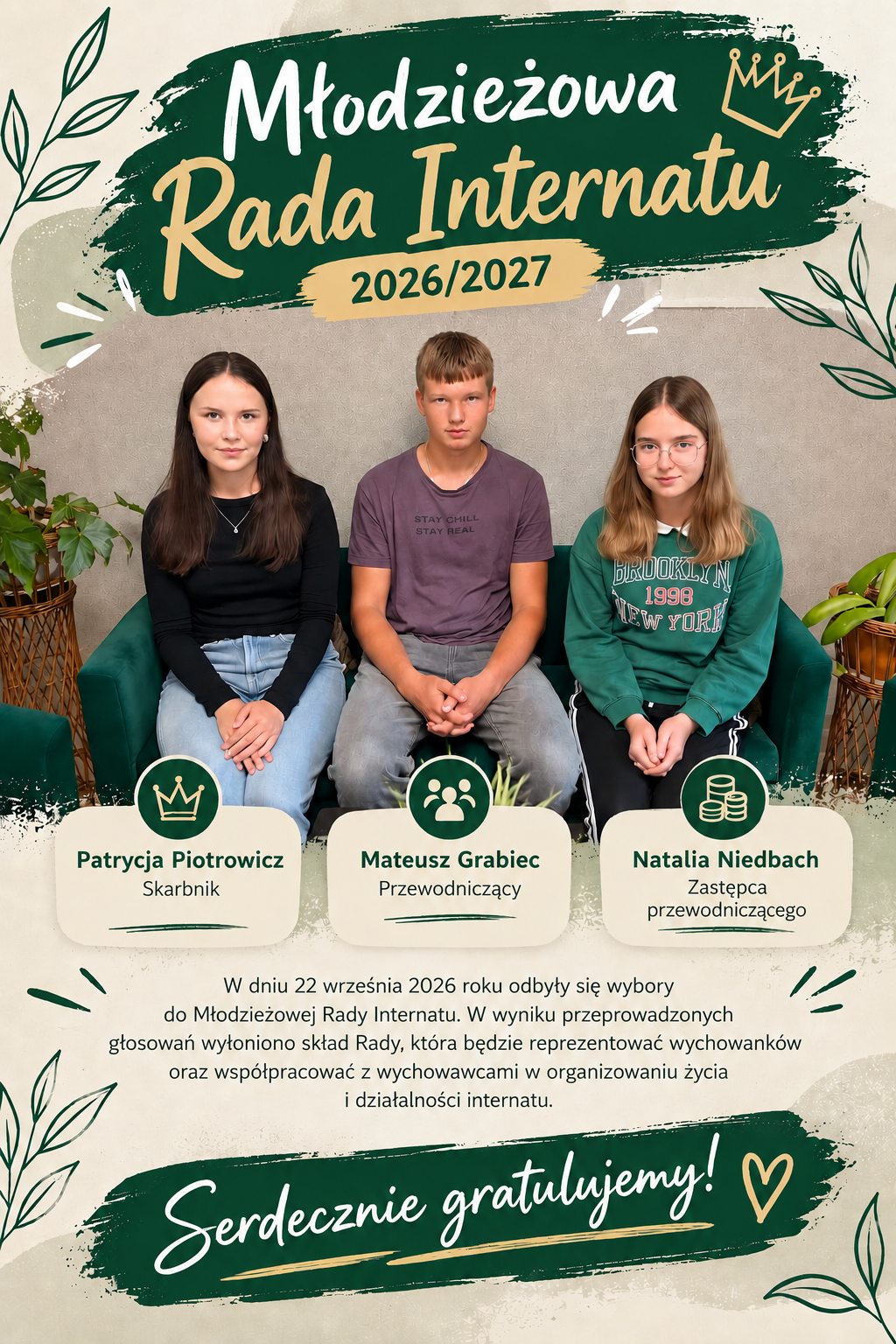 Młodzieżowa Rada Internatu wybrana!