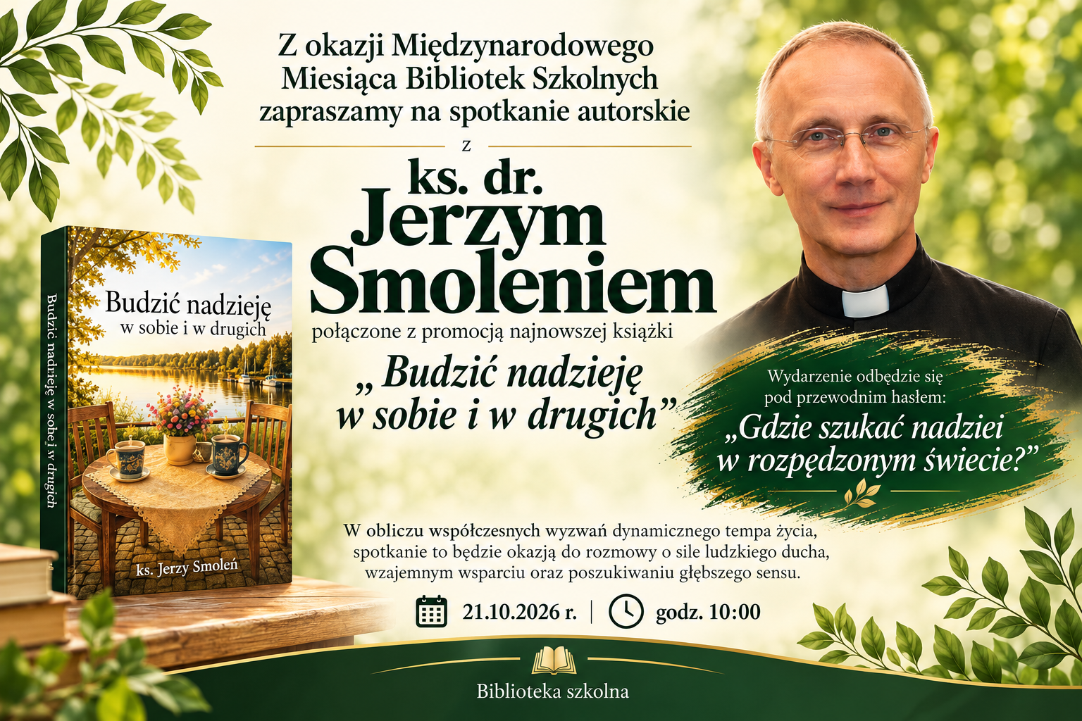 Gdzie szukać nadziei w rozpędzonym świecie? – spotkanie autorskie z ks. dr. Jerzym Smoleniem